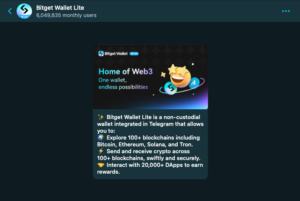 Bitget Wallet Lite ha superato i sei milioni di utenti. Fonte: Telegram